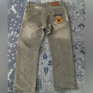 Burberry Men's Jeans in Classic grey with a faded look.